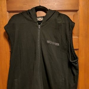 Harley Davidson sweatshirt/sleeveless hooded vest